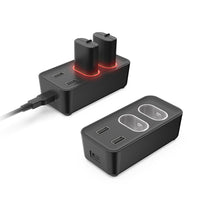 Dual Charging Dock for Xbox Series/One Controllers - Two 800mAh Batteries - LED Indicators - USB-C | قاعدة شحن مزدوجة لوحدات تحكم اكس بوكس سيريس/ون - بطاريتين 800 ملي امبير - مؤشرات LED - شحن USB-C