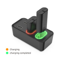 Dual Charging Dock for Xbox Series/One Controllers - Two 800mAh Batteries - LED Indicators - USB-C | قاعدة شحن مزدوجة لوحدات تحكم اكس بوكس سيريس/ون - بطاريتين 800 ملي امبير - مؤشرات LED - شحن USB-C
