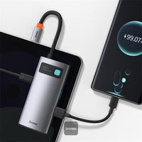 Baseus USB C Hub 4 in 1 Docking Station Adapter with 4K HDMI for MacBook Pro - محول بيسوس 4 في 1 مع HDMI 4K