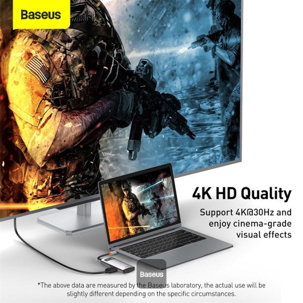 Baseus USB C Hub 4 in 1 Docking Station Adapter with 4K HDMI for MacBook Pro - محول بيسوس 4 في 1 مع HDMI 4K