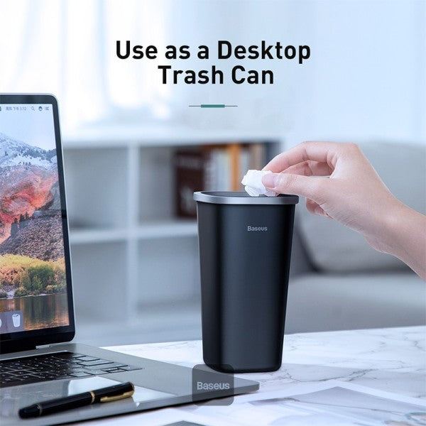 Baseus Dust-free Car Trash Can Black - سلة مهملات سيارة بيسوس خالية من الغبار سوداء