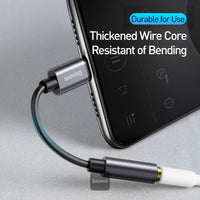 محول Baseus صوتي Type-C إلى 3.5mm - Baseus Type-C to 3.5mm Audio Adapter L54 Grey