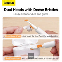 Baseus Cleaning Brush Deep Cleaning with Dual-Brush - فرشاة تنظيف عميق مزدوجة للسماعات