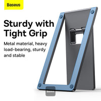 Baseus Foldable Metal Desktop Holder Grey - حامل مكتب بيسوس معدني قابل للطي رمادي