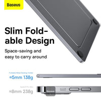 Baseus Foldable Metal Desktop Holder Grey - حامل مكتب بيسوس معدني قابل للطي رمادي