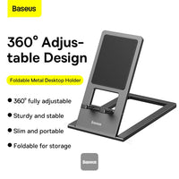 Baseus Foldable Metal Desktop Holder Grey - حامل مكتب بيسوس معدني قابل للطي رمادي