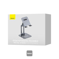 Baseus Foldable Metal Stand (Phone) Grey - حامل بيسوس معدني قابل للطي (للهاتف) رمادي