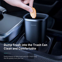 Baseus Dust-free Car Trash Can Black - سلة مهملات سيارة بيسوس خالية من الغبار سوداء