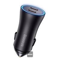 شاحن سيارة بيسوس جولدن كونتاكتور ماكس 60 واط بمنفذي USB-C وUSB-A للشحن السريع | Baseus Golden Contactor Max 60W Car Charger USB-C & USB-A Fast Charging