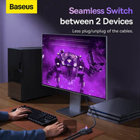 محول Baseus AirJoy 2 في 1 HDMI أسود - Baseus AirJoy 2-in-1 HDMI Switch Black