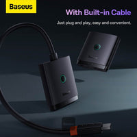 محول Baseus AirJoy 2 في 1 HDMI أسود - Baseus AirJoy 2-in-1 HDMI Switch Black