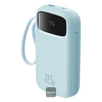 Baseus QPow2 Dual-Cable Power Bank 10000mAh 22.5W Blue (With Cable C 0.3m) - باور بانك بيسوس 10000 مللي أمبير