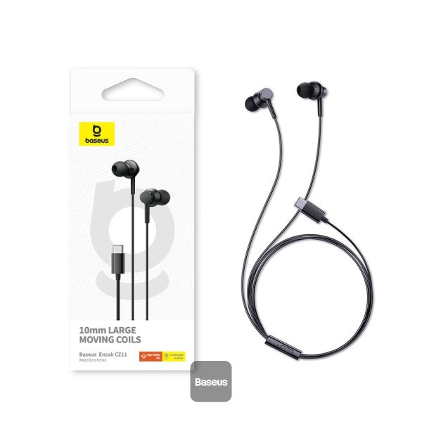 Baseus Encok CZ11 Wired Earphones Black - سماعات بيسوس السلكية