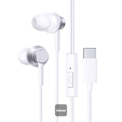 سماعات Baseus Encok CZ11 السلكية - أبيض | Baseus Encok CZ11 Wired Earphones White