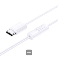 سماعات Baseus Encok CZ11 السلكية - أبيض | Baseus Encok CZ11 Wired Earphones White