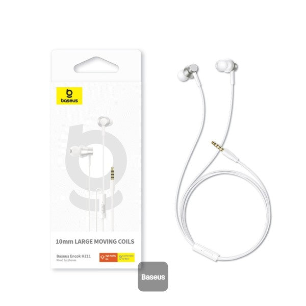 سماعات Baseus Encok HZ11 السلكية | Baseus Encok HZ11 Wired Earphones White