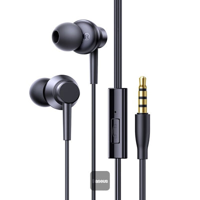 سماعات Baseus Encok HZ11 السلكية - Baseus Encok HZ11 Wired Earphones Black