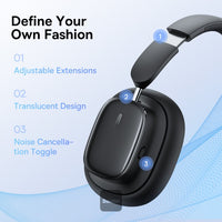 Baseus Bowie H1i Noise-Canceling Headphones Black - سماعات بيسوس بوي H1i بخاصية إلغاء الضوضاء سوداء