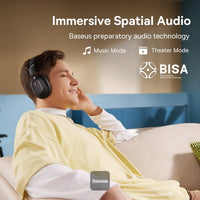 Baseus Bowie H1i Noise-Canceling Headphones Black - سماعات بيسوس بوي H1i بخاصية إلغاء الضوضاء سوداء