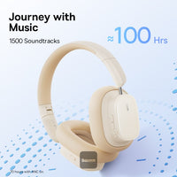 Baseus Bowie H1i Noise-Canceling Headphones White | سماعات بيسوس بوي H1i عازلة للضوضاء أبيض