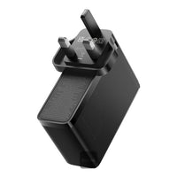 شاحن Baseus GaN5 Pro 2C+2U بقوة 100 واط | Baseus GaN5 Pro Charger 2C+2U 100W UK Black (With Cable C→C 100W 1m Black)