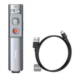 جهاز عرض تقديمي بيسوس أورانج دوت لاسلكي ليزر أحمر رمادي | Baseus Orange Dot Wireless Presenter Red Laser Grey