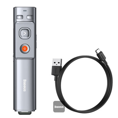 جهاز عرض تقديمي بيسوس أورانج دوت لاسلكي ليزر أحمر رمادي | Baseus Orange Dot Wireless Presenter Red Laser Grey
