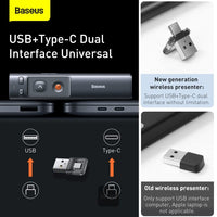 جهاز عرض تقديمي بيسوس أورانج دوت لاسلكي ليزر أحمر رمادي | Baseus Orange Dot Wireless Presenter Red Laser Grey