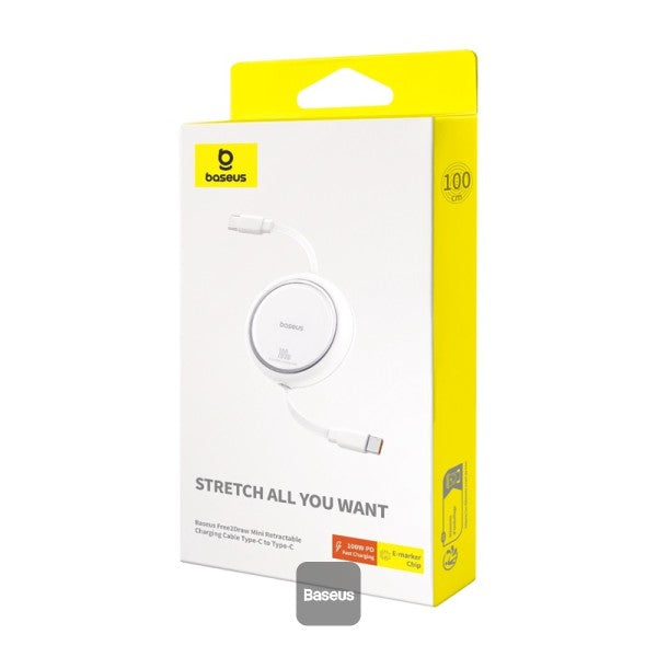 كابل Baseus Free2Pull القابل للسحب | Baseus Free2Pull Retractable Cable C→iP 20W 1m White