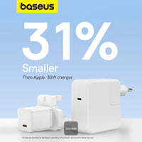 شاحن Baseus GaN5 Mini 30W UK - Baseus GaN5 Mini Charger 1C 30W UK White