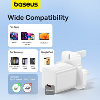 شاحن Baseus GaN5 Mini 30W UK - Baseus GaN5 Mini Charger 1C 30W UK White