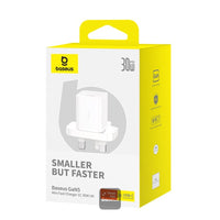 شاحن Baseus GaN5 Mini 30W UK - Baseus GaN5 Mini Charger 1C 30W UK White