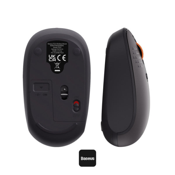 ماوس باسيوس F01B لاسلكي ثلاثي الوضع رمادي - Baseus F01B Tri-Mode Wireless Mouse Gray