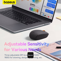 ماوس باسيوس F01B لاسلكي ثلاثي الوضع رمادي - Baseus F01B Tri-Mode Wireless Mouse Gray