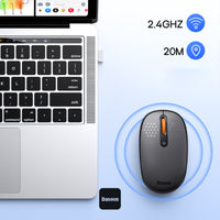 ماوس باسيوس F01B لاسلكي ثلاثي الوضع رمادي - Baseus F01B Tri-Mode Wireless Mouse Gray