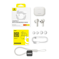 Baseus Bowie E17 TWS Earphones White - سماعات بيسوس بوي E17 لاسلكية بيضاء