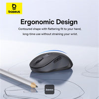 Baseus F02 Wireless Mouse (No Battery) Black - ماوس بيسوس F02 لاسلكي بدون بطارية أسود