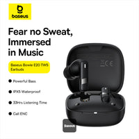 Baseus Bowie E20 TWS Earphones Black - سماعات بيسوس بوي E20 لاسلكية سوداء