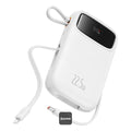 Baseus QPow2 Dual-Cable Power Bank 10000mAh 22.5W White - بيسوس باور بانك 10000 مللي أمبير 22.5 واط أبيض
