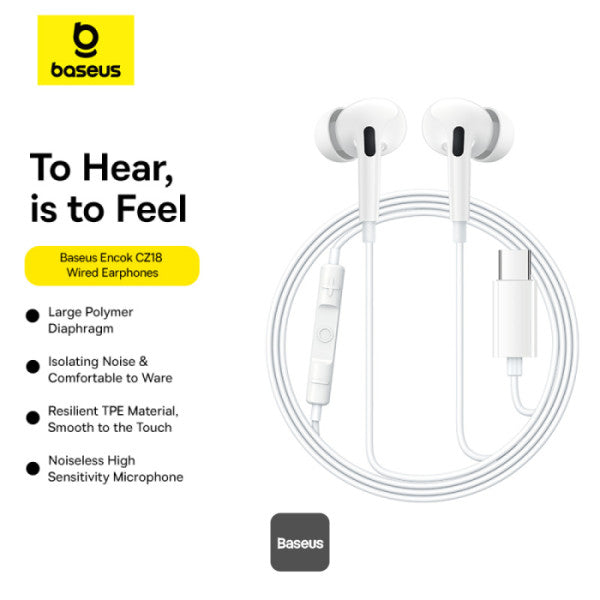 Baseus Encok CZ18 Type-C Wired Earphone سماعة بيسوس إنكوك