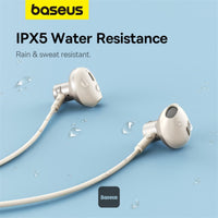 Baseus Bowie P1 Neckband Earphones White - سماعات بيسوس بوي P1 نيك باند أبيض