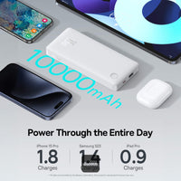 باور بانك Baseus Airpow Lite 10000mAh للشحن السريع 15 واط مع منفذ Type-C ومنفذ USB-A - أسودBaseus Airpow Lite 10000mAh Fast Charge Power Bank 15W With Type-C and USB-A Port - Black