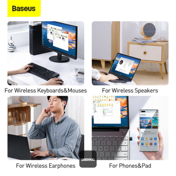 Baseus BA04 Mini Bluetooth Adapter 5.0 - محول بلوتوث بيسوس ميني للكمبيوتر