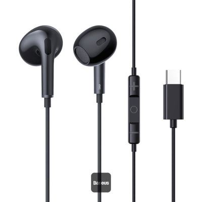 Baseus Encok CZ17 Wired Earphones Black - سماعات بيسوس انكوك CZ17 سلكية سوداء