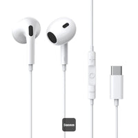 Baseus Encok CZ17 Wired Earphones White - سماعات بيسوس انكوك CZ17 سلكية بيضاء
