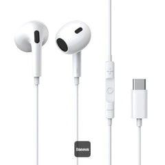 Baseus Encok CZ17 Wired Earphones White - سماعات بيسوس انكوك CZ17 سلكية بيضاء