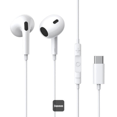 Baseus Encok CZ17 Wired Earphones White - سماعات بيسوس انكوك CZ17 سلكية بيضاء