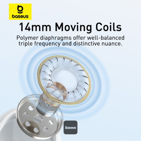Baseus Encok CZ17 Wired Earphones White - سماعات بيسوس انكوك CZ17 سلكية بيضاء