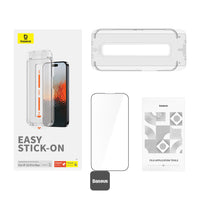 واقي شاشة بيسوس سافاير 9H زجاج مقسى لآيفون 15 برو ماكس - Baseus Sapphire Tempered Glass Screen Protector