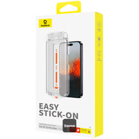 واقي شاشة بيسوس سافاير 9H زجاج مقسى لآيفون 15 برو ماكس - Baseus Sapphire Tempered Glass Screen Protector